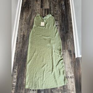 ALL SAINTS Sleek Green Slip Dress